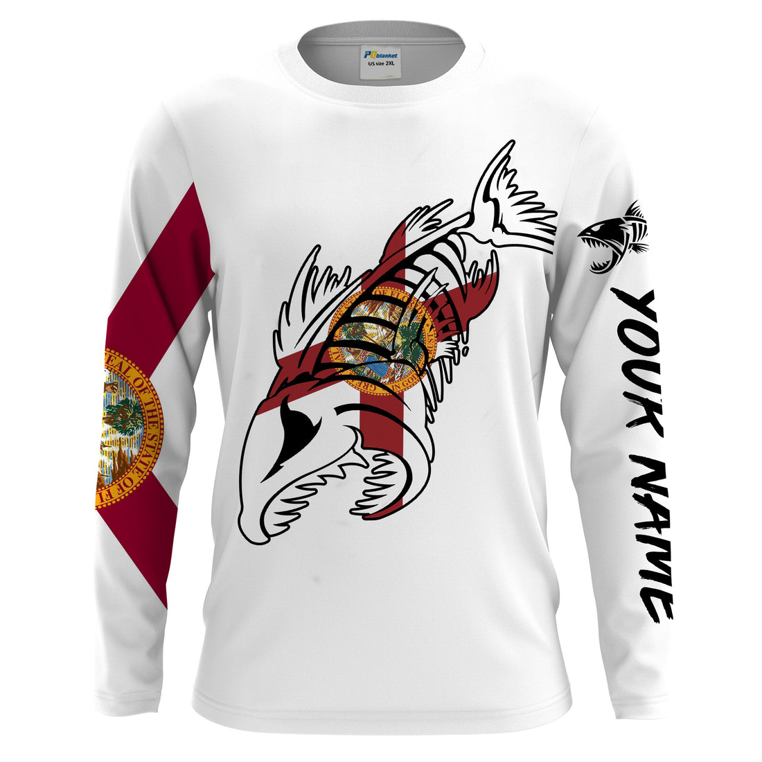 Fish reaper Fishing Florida Flag patriotic Customize Name long sleeves fishing NQS2242