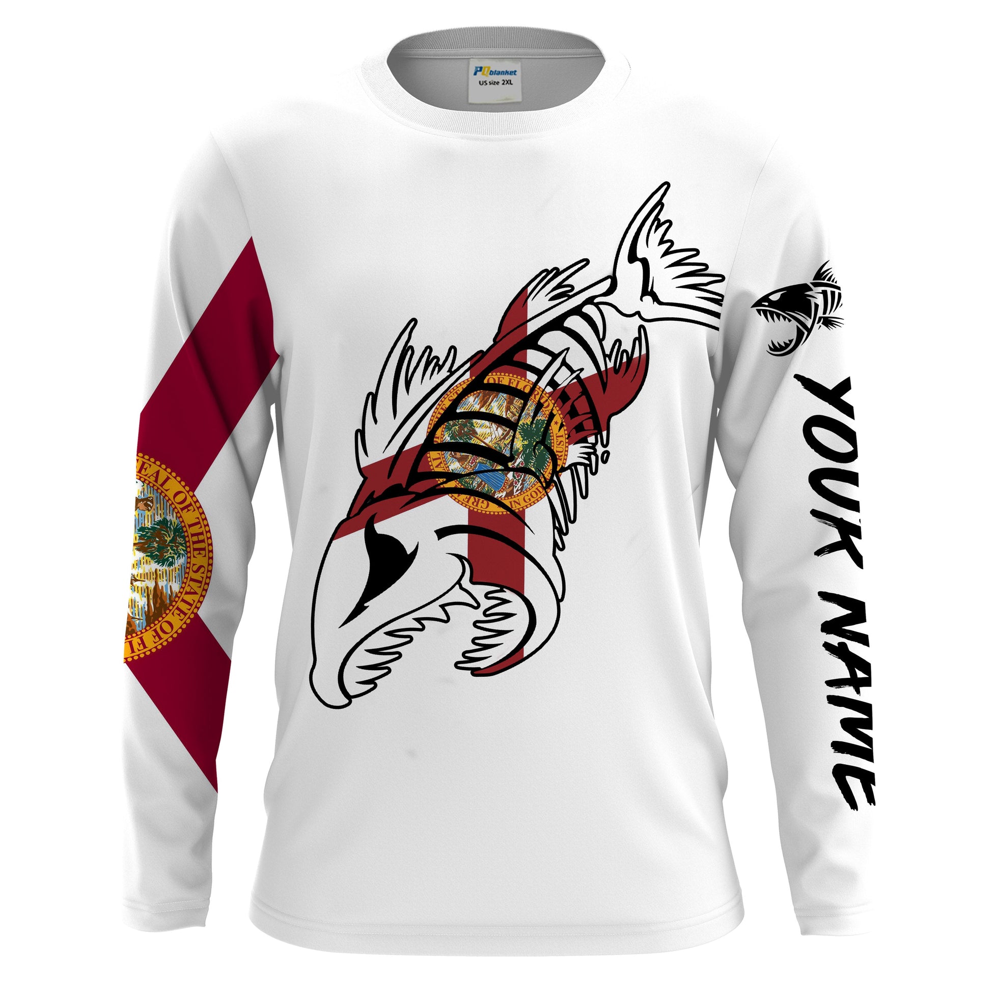 Fish reaper Fishing Florida Flag patriotic Customize Name long sleeves fishing NQS2242