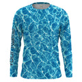 Custom Saltwater Long sleeve Fishing UV Protection, Blue Ocean Sea wave camo Fishing - NQS2173