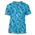 Custom Saltwater Long sleeve Fishing UV Protection, Blue Ocean Sea wave camo Fishing - NQS2173