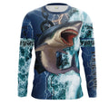 Shark Fishing ocean blue camo fishing Customize Name UV protection UPF 30+ long sleeves fishing NQS2020