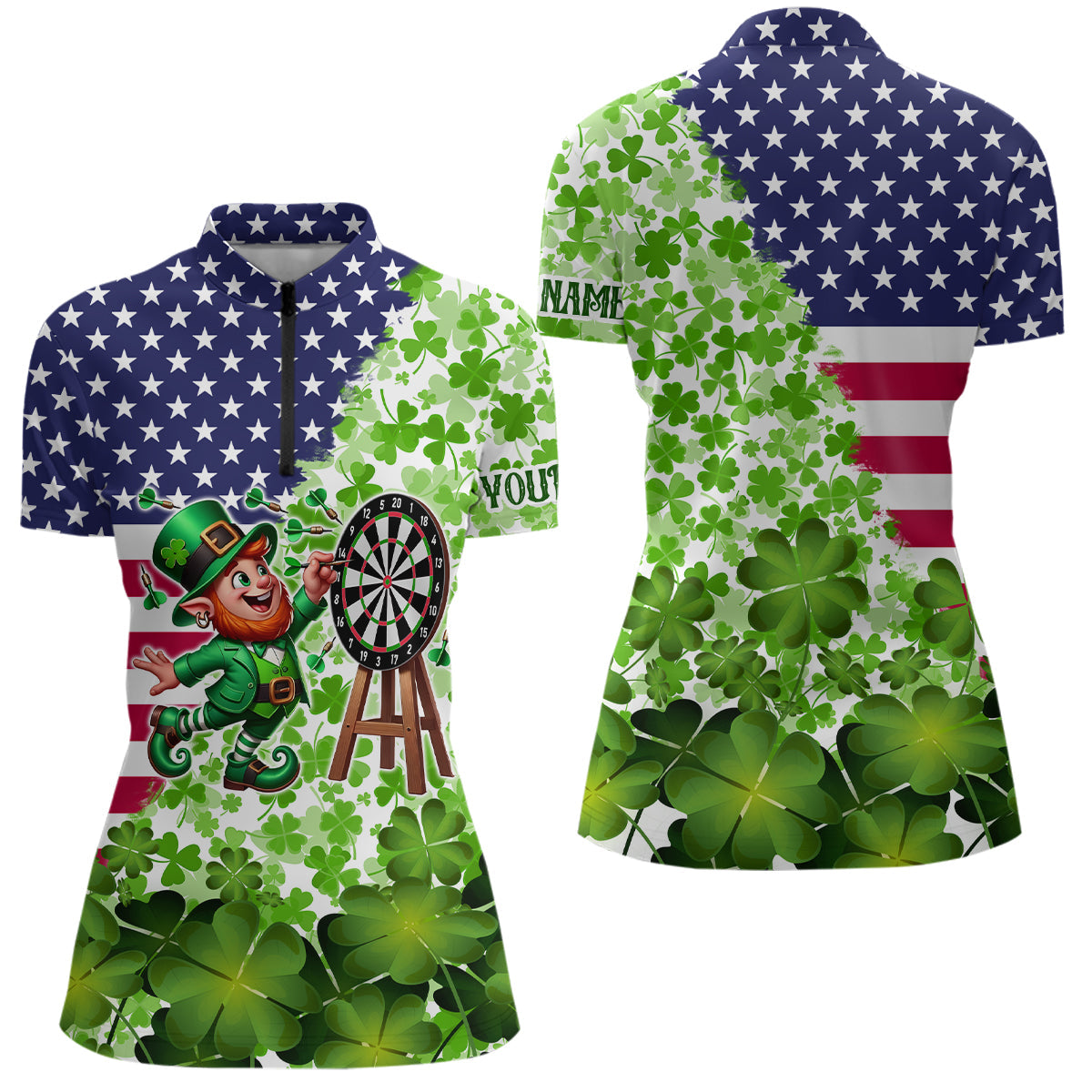 American flag St Patrick day shamrock pattern custom St Patrick Team Darts NQS9582