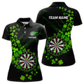 Green shamrock Lucky Darts, Quarter-Zip Custom St Patrick day Dart Team NQS9458