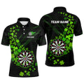 Green shamrock Lucky Darts, Quarter-Zip Custom St Patrick day Dart Team NQS9458