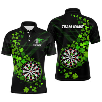 Green shamrock Lucky Darts, Quarter-Zip Custom St Patrick day Dart Team NQS9458