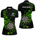 Green shamrock Lucky Darts, Quarter-Zip Custom St Patrick day Dart Team NQS9458