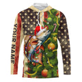 Personalized Christmas Redfish fishing American flag patriotic Performance long sleeve Fishing NQS9071