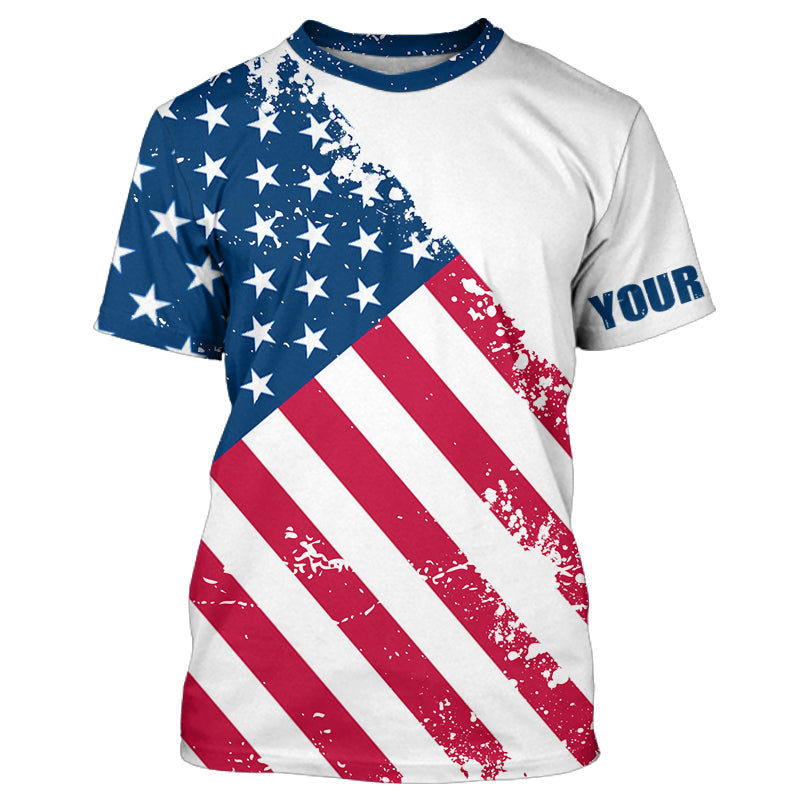 American flag patriotic fishing custom sun protection performance long sleeve fishing NQS6057