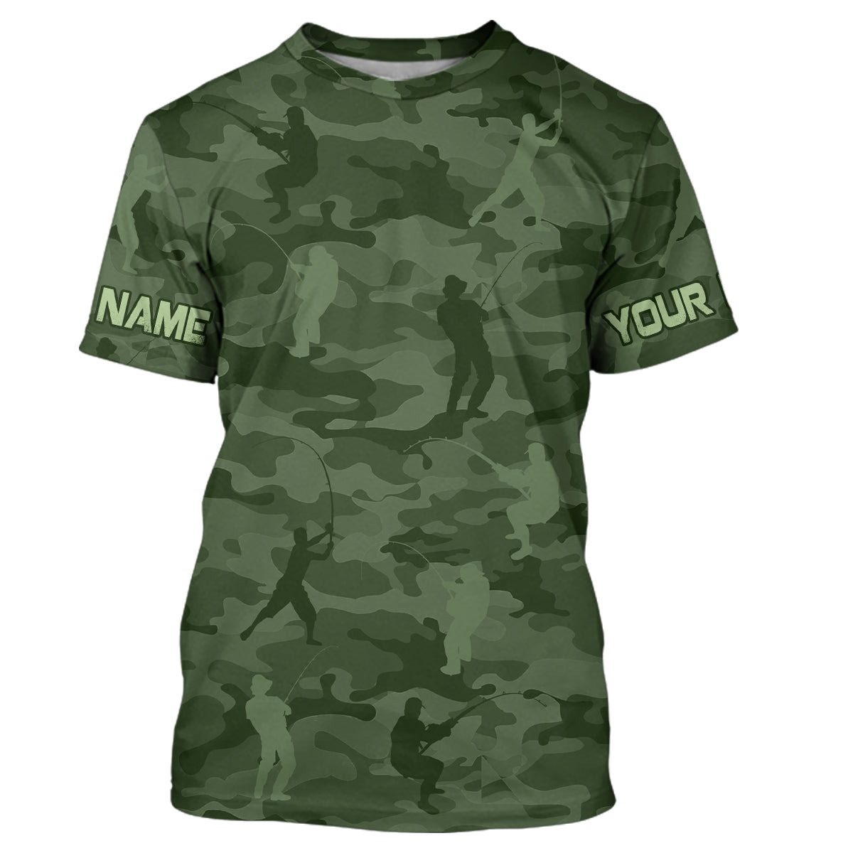 Personalized green fishing camo Performance long sleeve Fishing, team fishing tournament NQS6943
