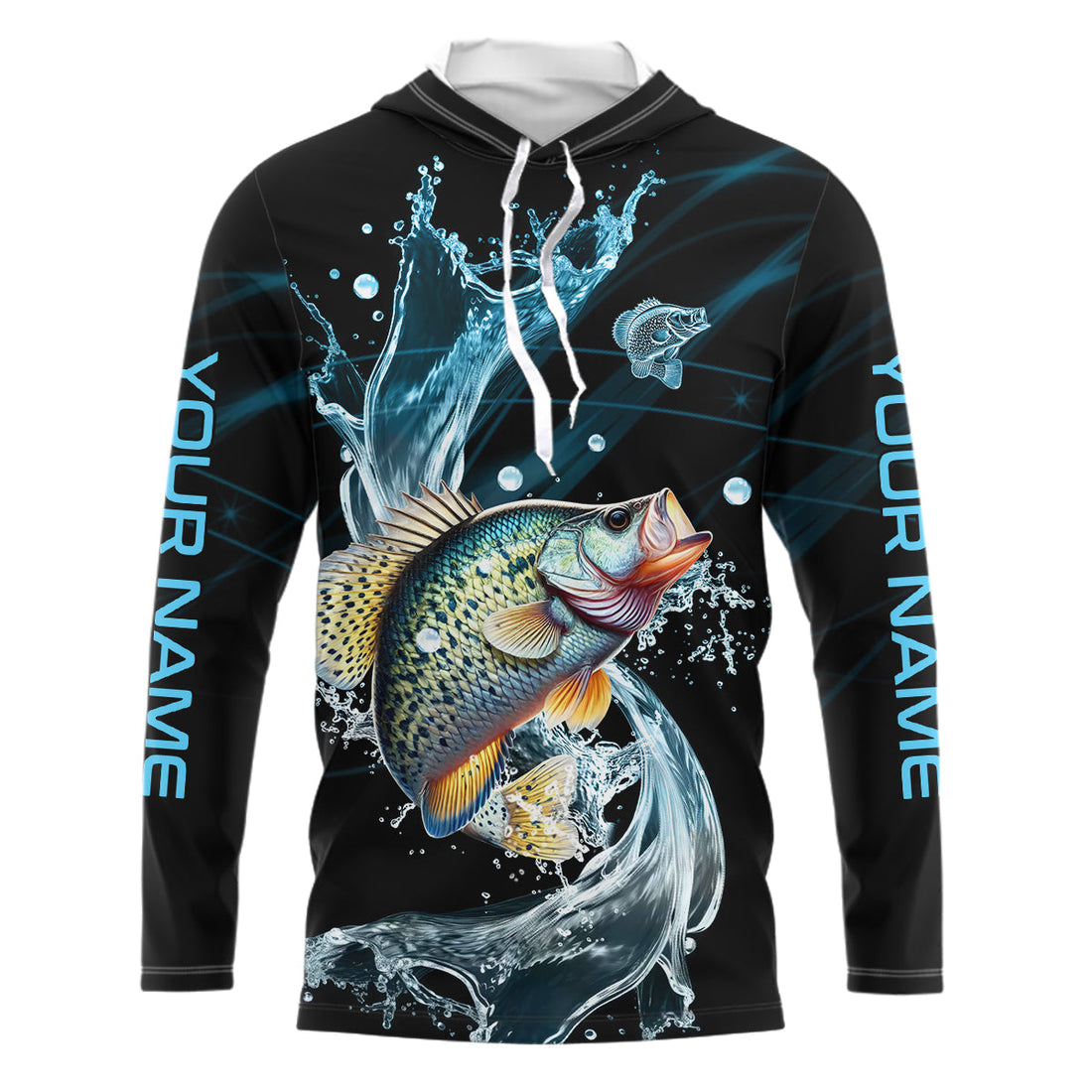 Crappie fishing blue water Custom performance long sleeve fishing, Crappie fishing NQS9094