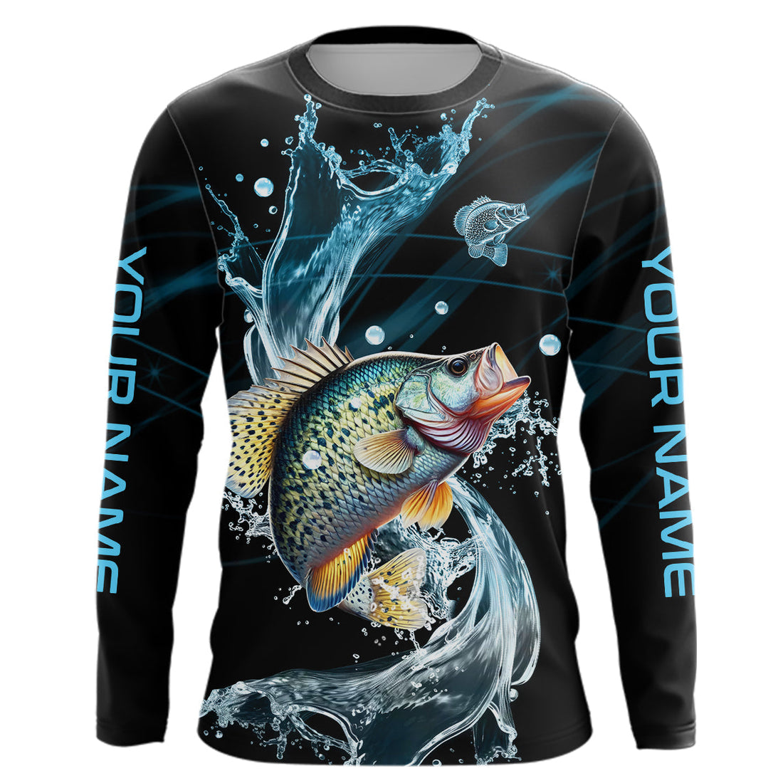 Crappie fishing blue water Custom performance long sleeve fishing, Crappie fishing NQS9094