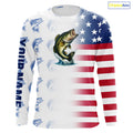 Red, White and Blue American Flag Bass Fishing custom patriotic Bass performance Fishing