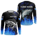 Blue fire Salmon fishing Custom performance long sleeve Salmon fishing tournament for team NQS9742