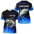 Blue fire Salmon fishing Custom performance long sleeve Salmon fishing tournament for team NQS9742