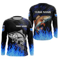 Blue fire Redfish fishing Custom performance long sleeve Red Drum fishing tournament for team NQS9743
