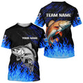 Blue fire Redfish fishing Custom performance long sleeve Red Drum fishing tournament for team NQS9743