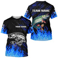 Blue fire Musky fishing Custom performance long sleeve flame Muskie fishing tournament for team NQS9744