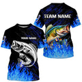 Blue fire Largemouth Bass fishing Custom performance long sleeve fishing tournament for team NQS7736