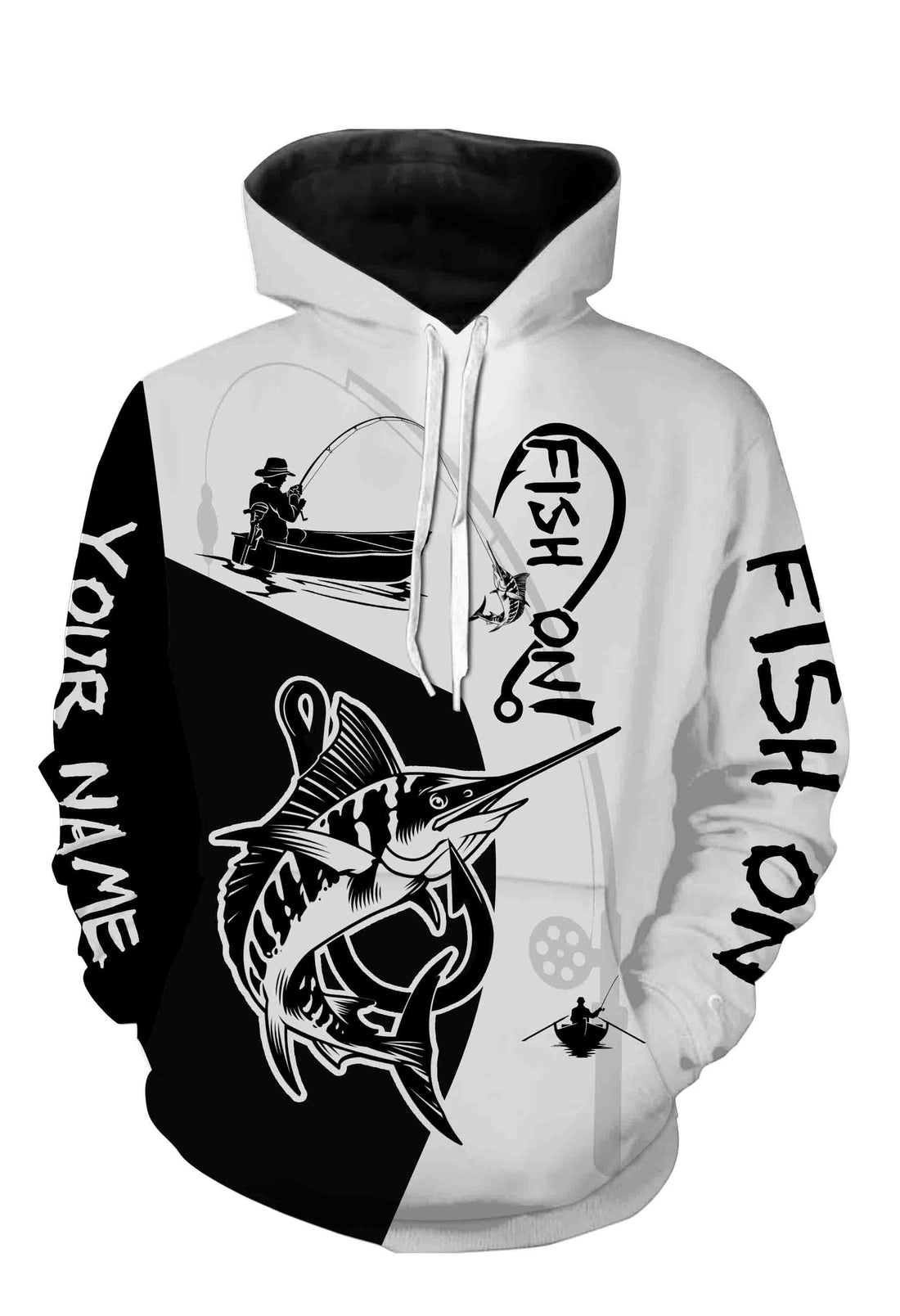 Marlin Fish On Custome Name 3D All Over Printed For Adult And Kid Personalized Fishing gift NQS358