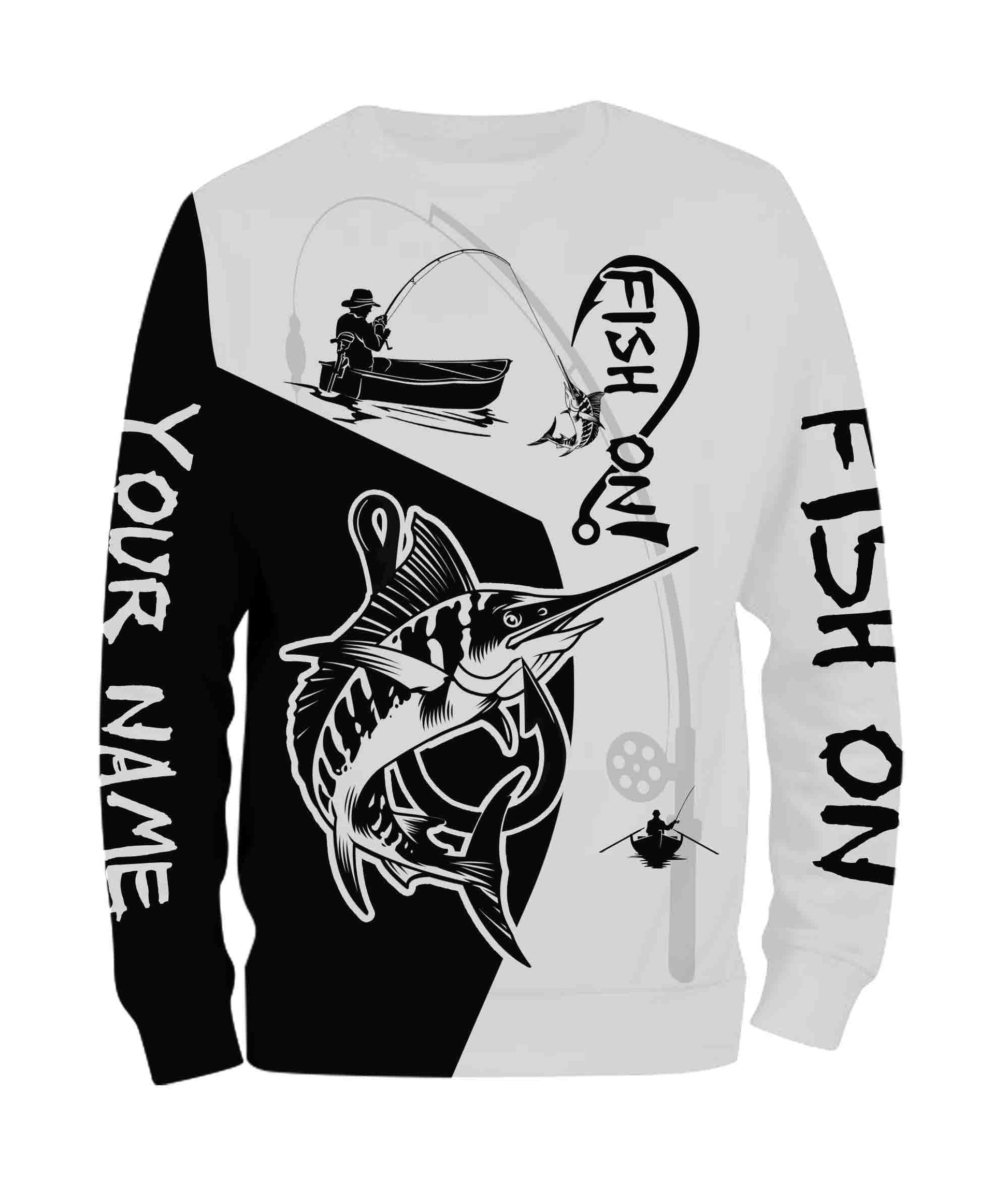 Marlin Fish On Custome Name 3D All Over Printed For Adult And Kid Personalized Fishing gift NQS358
