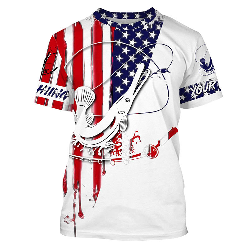 Alligator Gar Fishing American flag Gar fishing apparel, Personalized Patriotic fishing gifts FSD3362