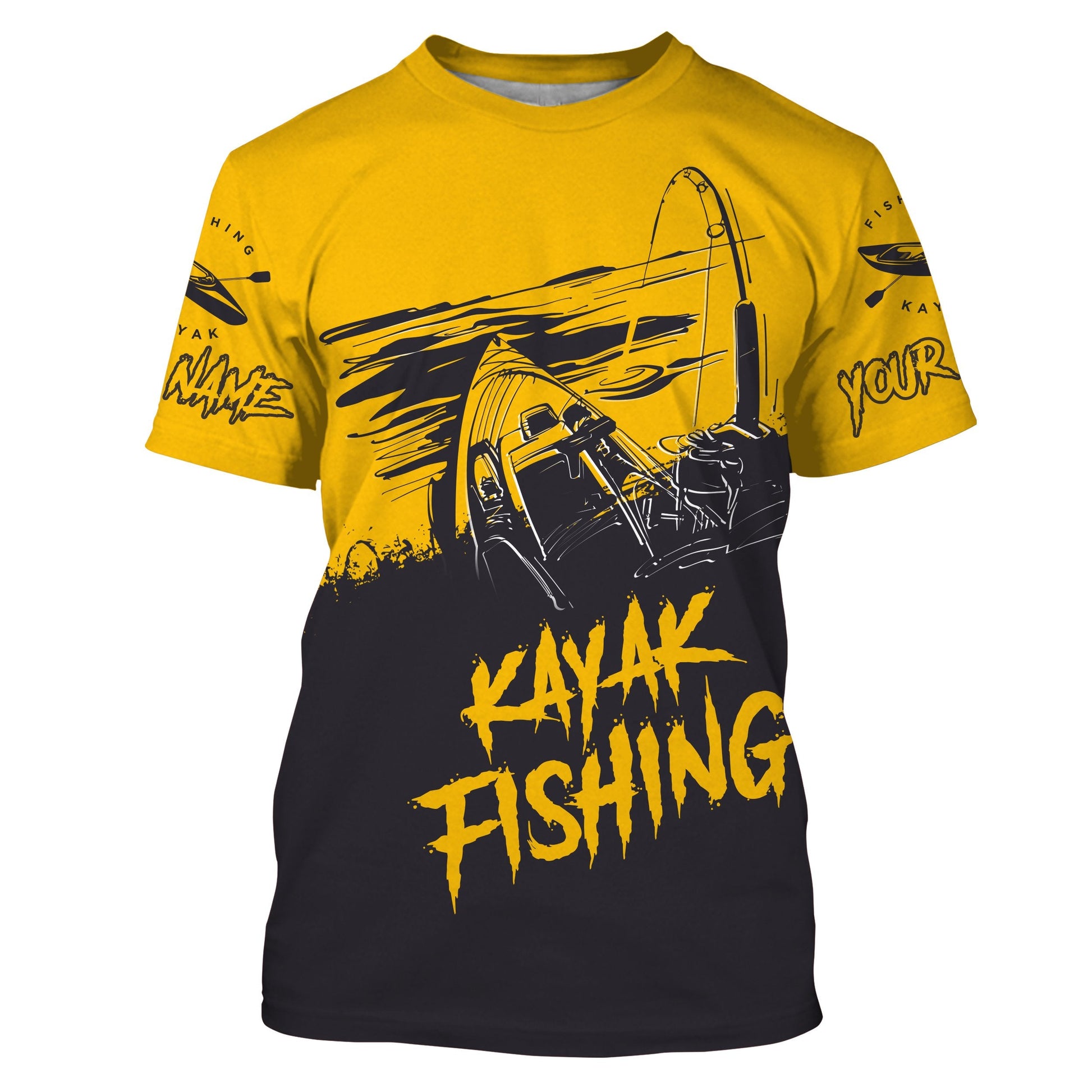Kayak Fishing Sketch Custom Name All Over Printed UV Protection Long Sleeve, Kayak Performance FSD2526