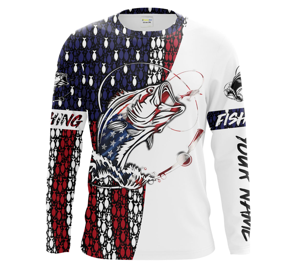 Fishing Flag US Bass Fish 4th of July Patriotic gift for Fisherman, Personalized gift for Dad Christmas, Birthday FSD2132