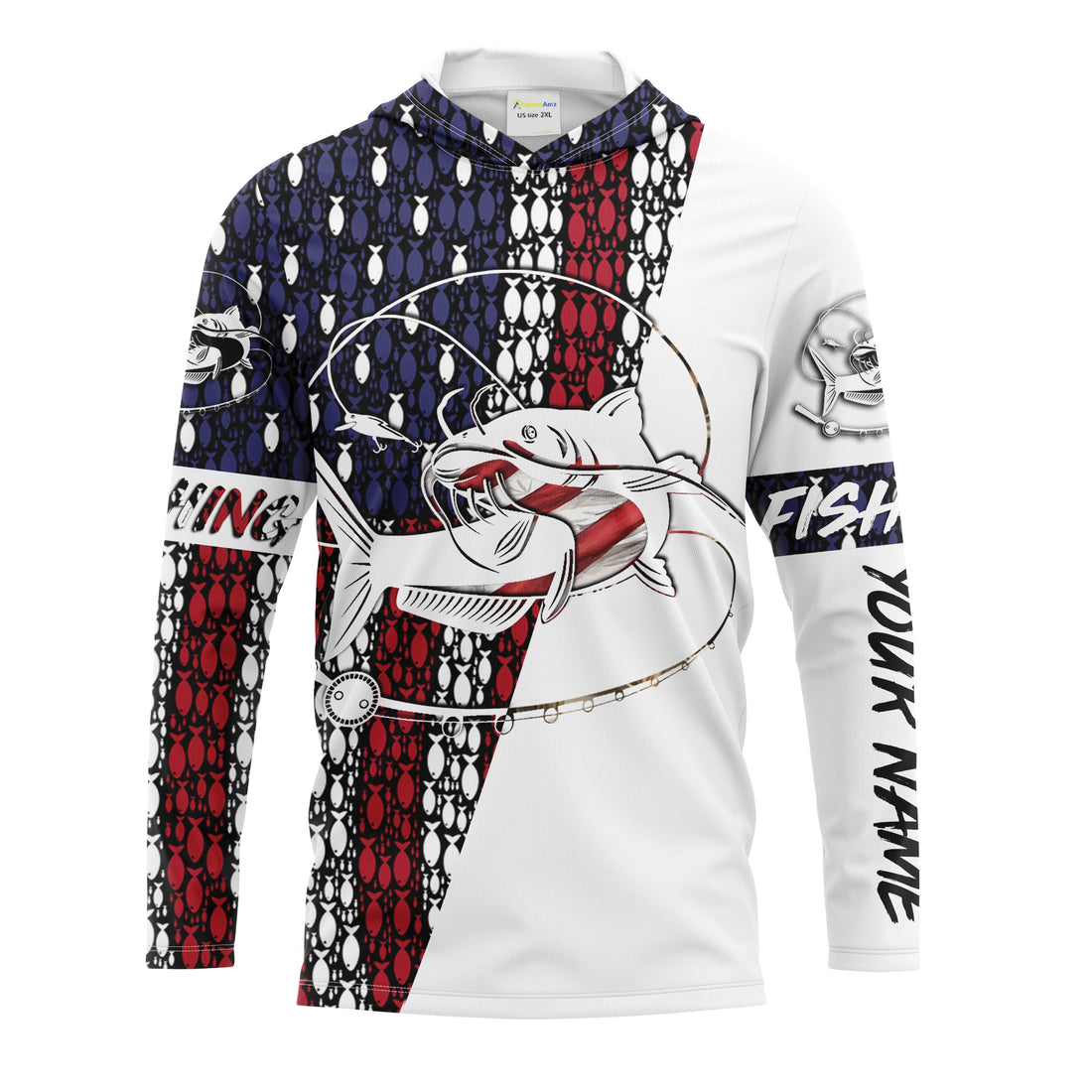 Catfish Fishing 4th of July American flag Patriotic gifts for Fisherman - Fishing Gift for Dad Christmas, Birthday FSD2145