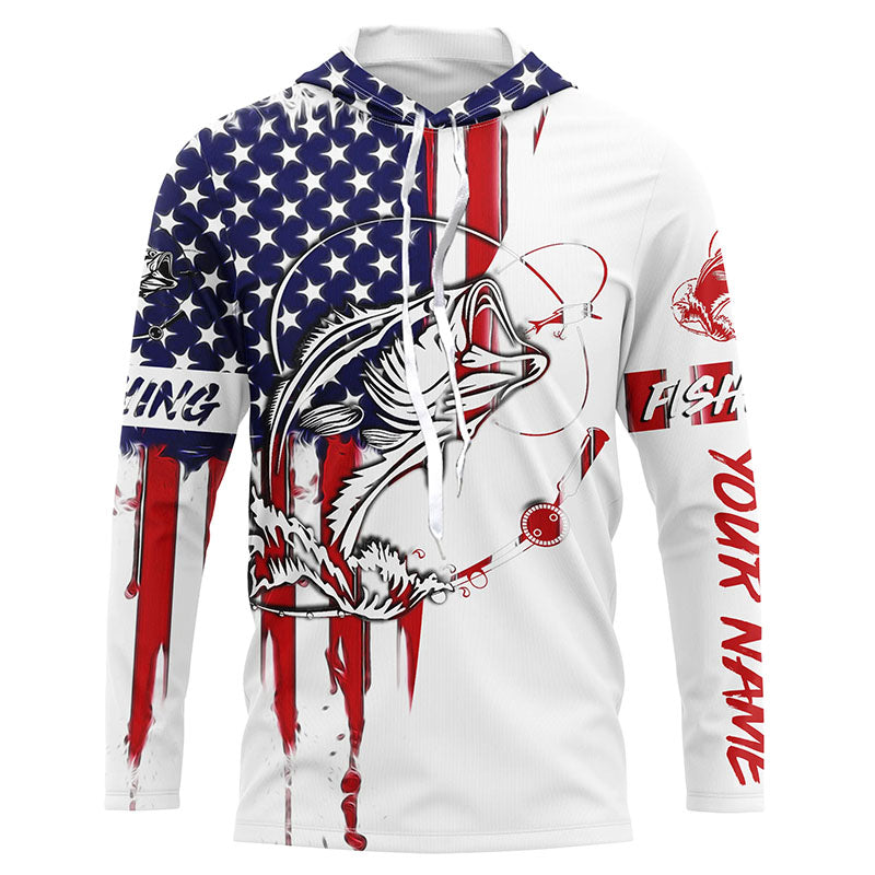 Bass fishing America Flag UV protection fishing fishing for fisherman A21