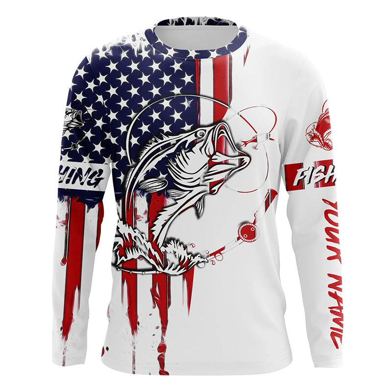 Bass fishing America Flag UV protection fishing fishing for fisherman A21