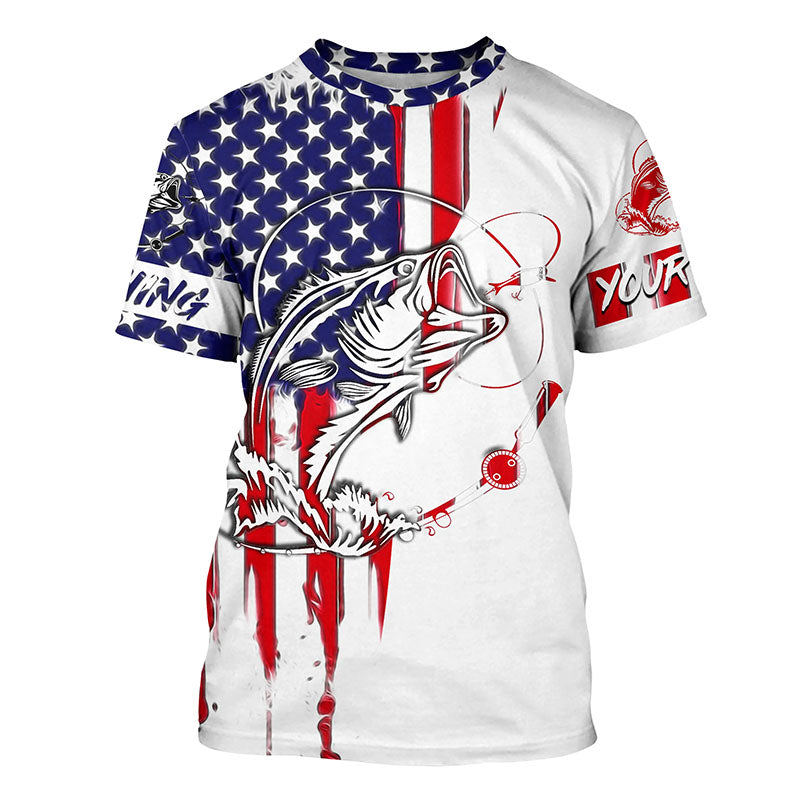 Bass fishing America Flag UV protection fishing fishing for fisherman A21
