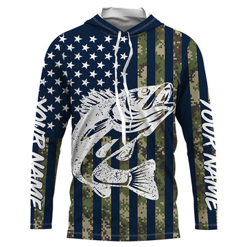 Walleye Fishing American Flag Camo custom performance fishing, Women, Youth/Kids FSD3552