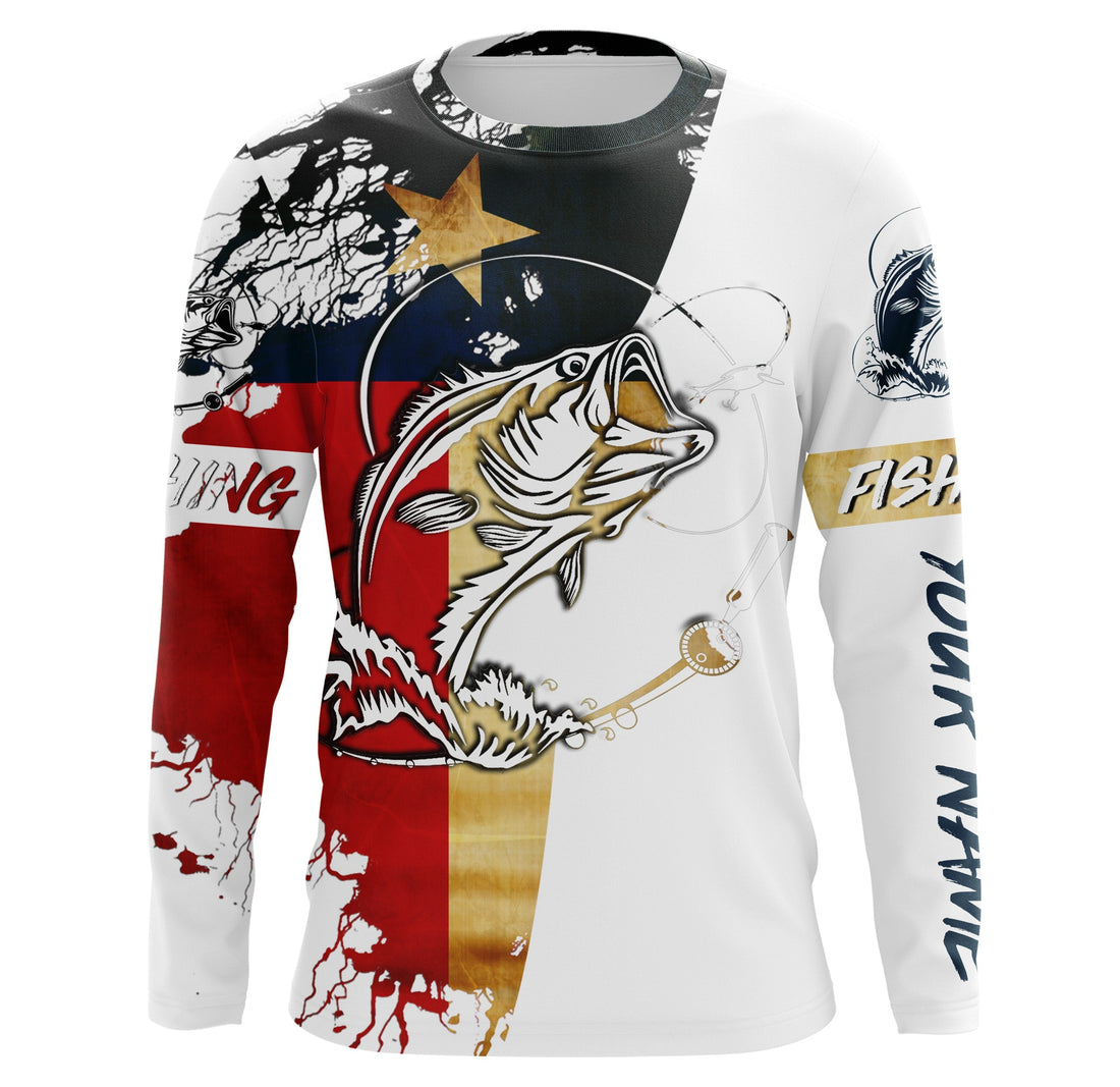 Fishing Texas Flag Largemouth Bass fishing Apparel for Adult and Kid, Personalized Patriotic gift FSD3243
