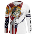 Florida and American flag Bass Fishing Men's Performance Fishing, Personalized gifts FSD3244