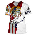 Florida and American flag Bass Fishing Men's Performance Fishing, Personalized gifts FSD3244
