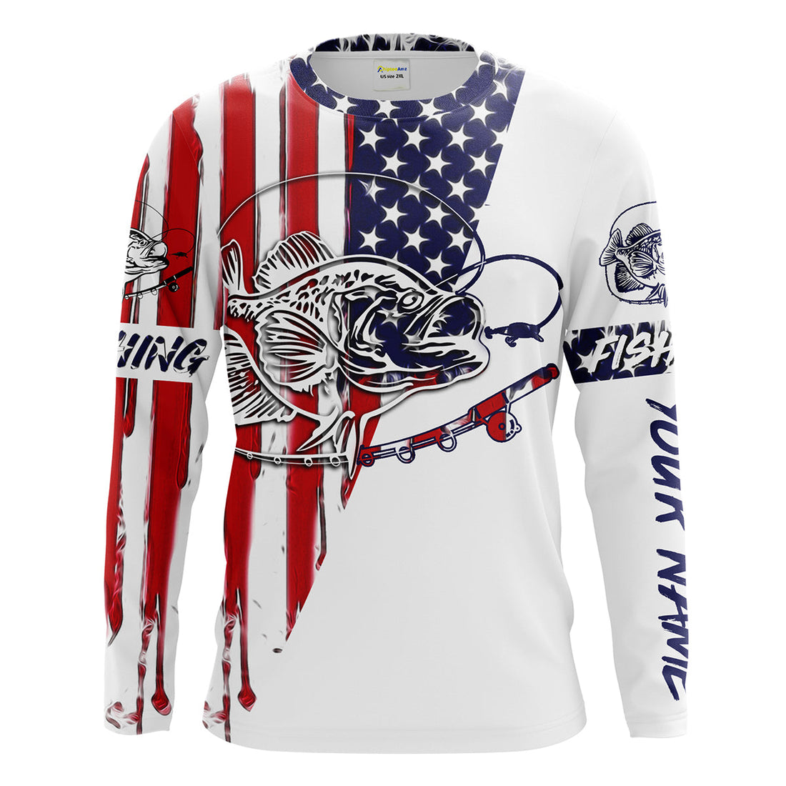 Fishing American Flag Crappie fishing Apparel for Adult and Kid, Personalized Patriotic fishing gifts FSD2318