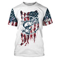 Tuna Fishing American Flag Patriotic Custom Name UV Protection Long Sleeve, Performance - FSD2469