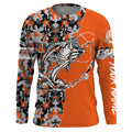 Bass Tattoo camo Orange Bass Fishing Custom Name UV Protection, Bass Fishing - FSD3255