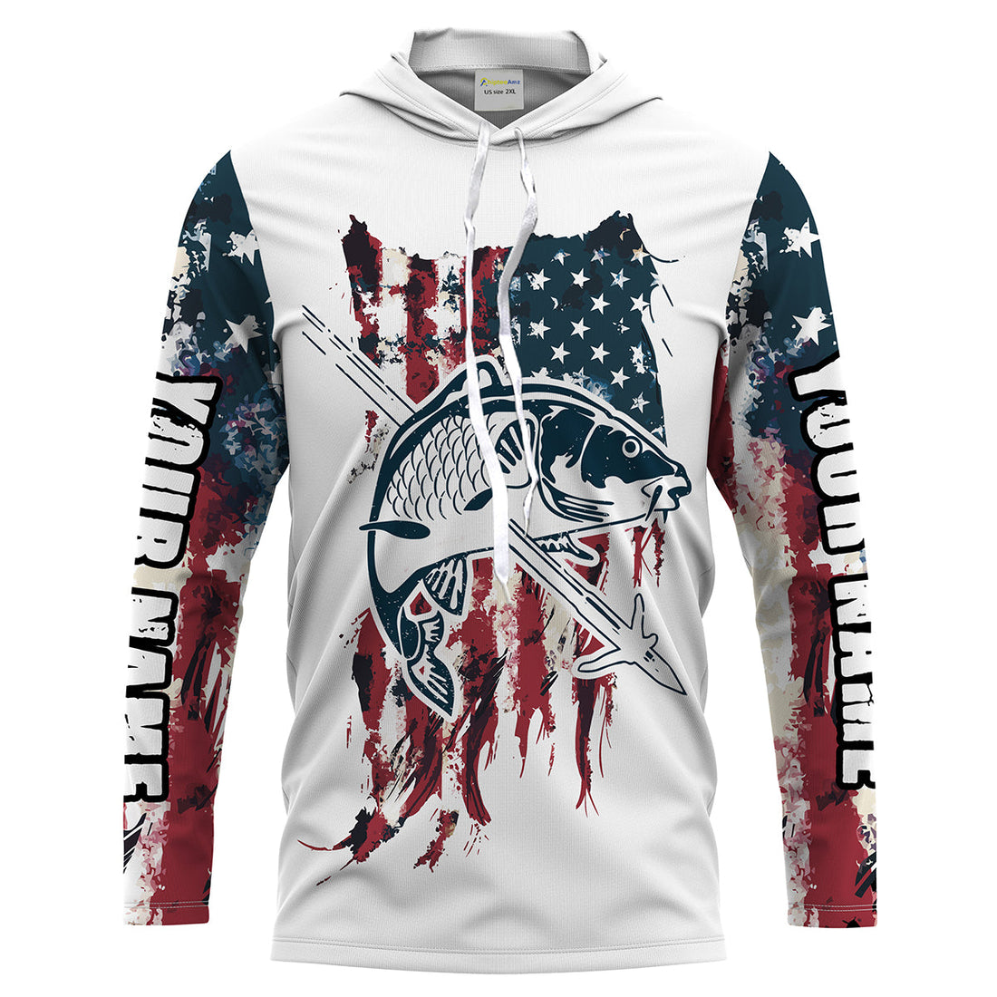 Carp Bowfishing American Flag Customized Name 3D All Over printed, Women - Patriotic Bow Fishing Gifts FSD2241