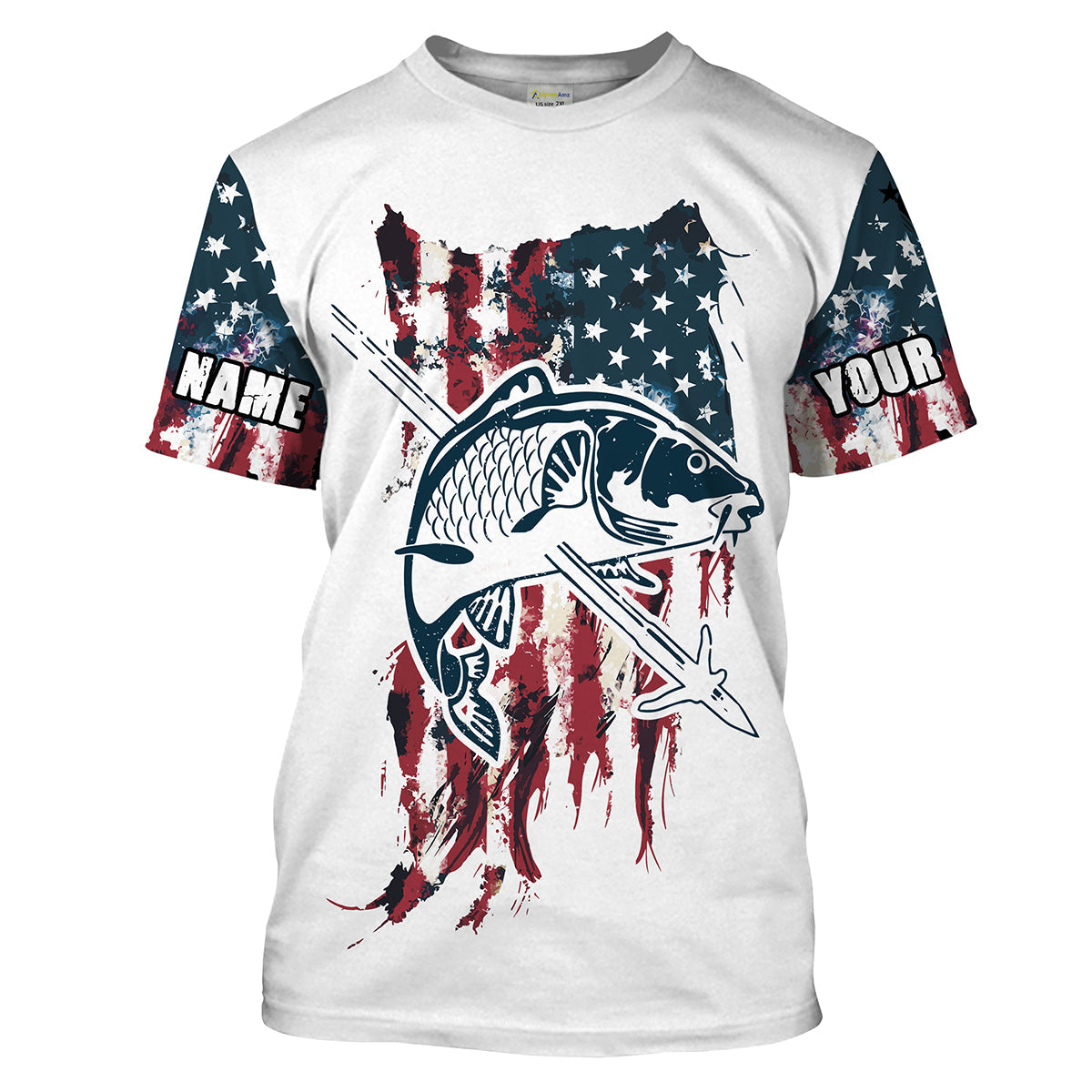Carp Bowfishing American Flag Customized Name 3D All Over printed, Women - Patriotic Bow Fishing Gifts FSD2241