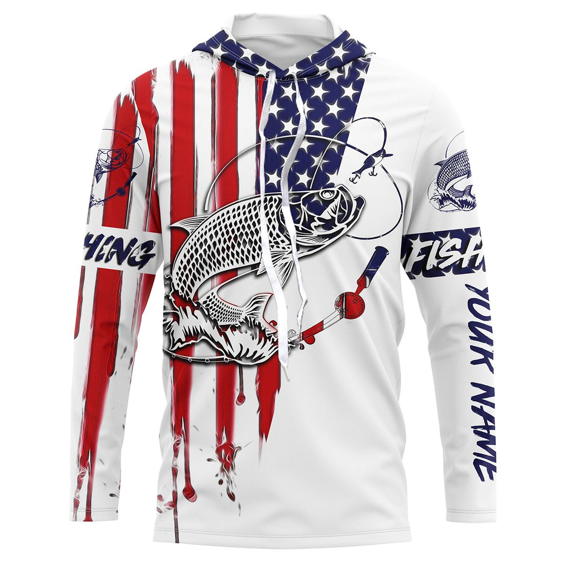 Fishing American Flag Tarpon fishing Apparel for Adult and Kid, Personalized Patriotic fishing gifts FSD2579