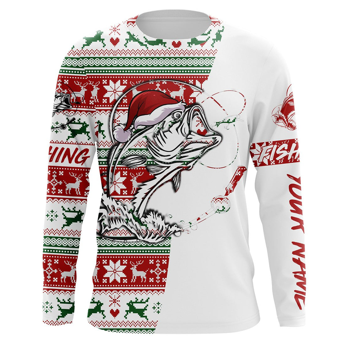 Christmas Fishing Gifts Largemouth Bass Ugly Christmas, Fishing Gifts for Dad, Husband FSD2512