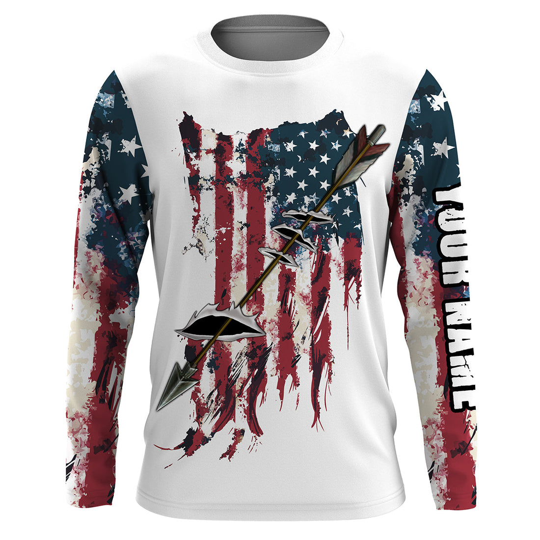 Archery Bowfishing American flag Patriotic custom name UV protection, Personalized gifts FSD3196