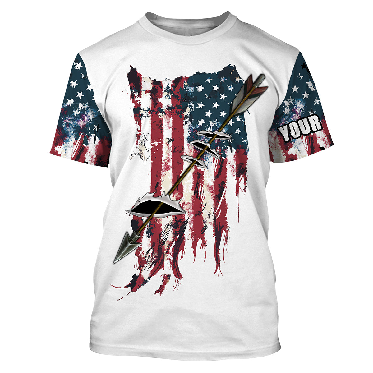 Archery Bowfishing American flag Patriotic custom name UV protection, Personalized gifts FSD3196