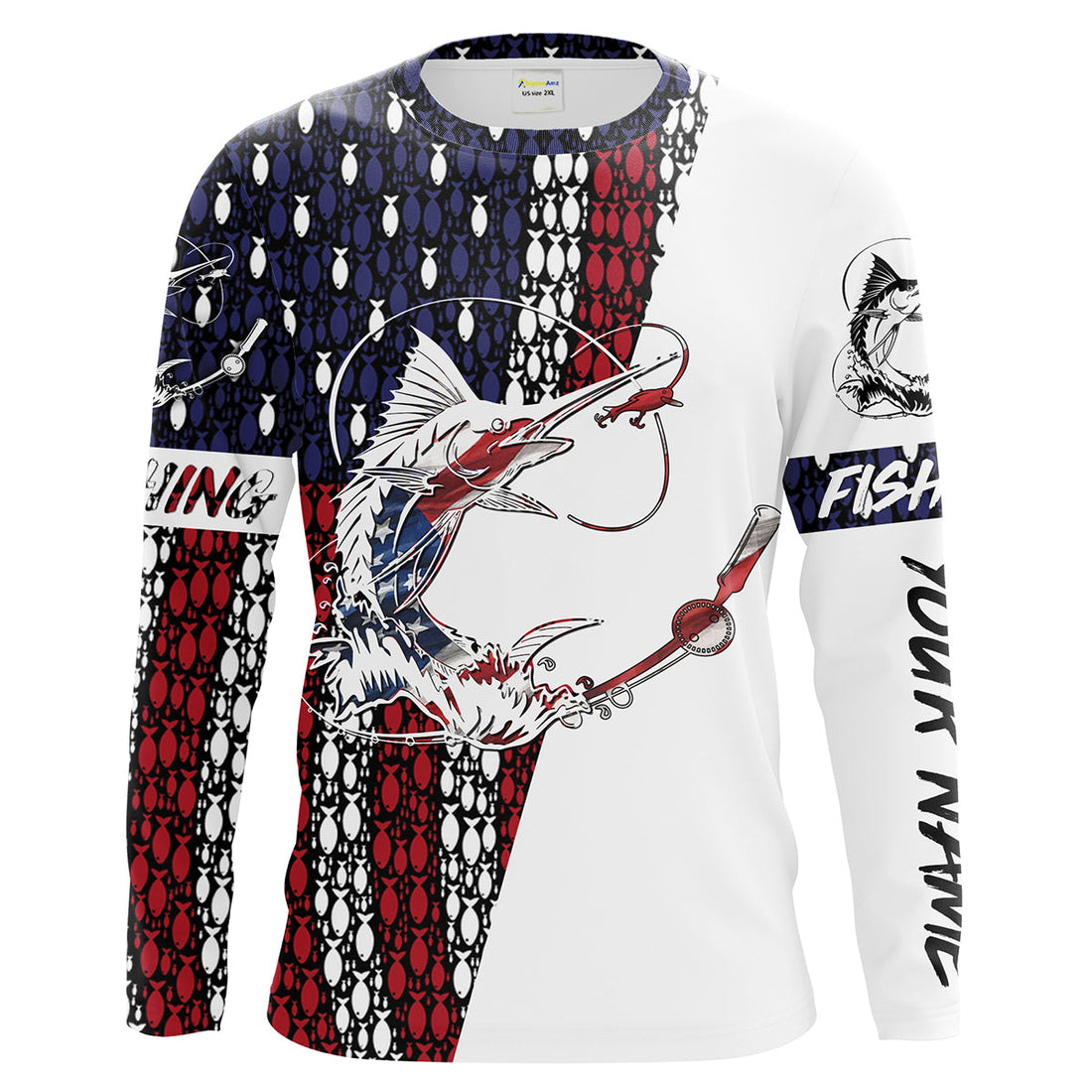 Sailfish Fishing Patriotic American flag UV protection for Fisherman Personalized gifts on Christmas, Fathers day FSD2161