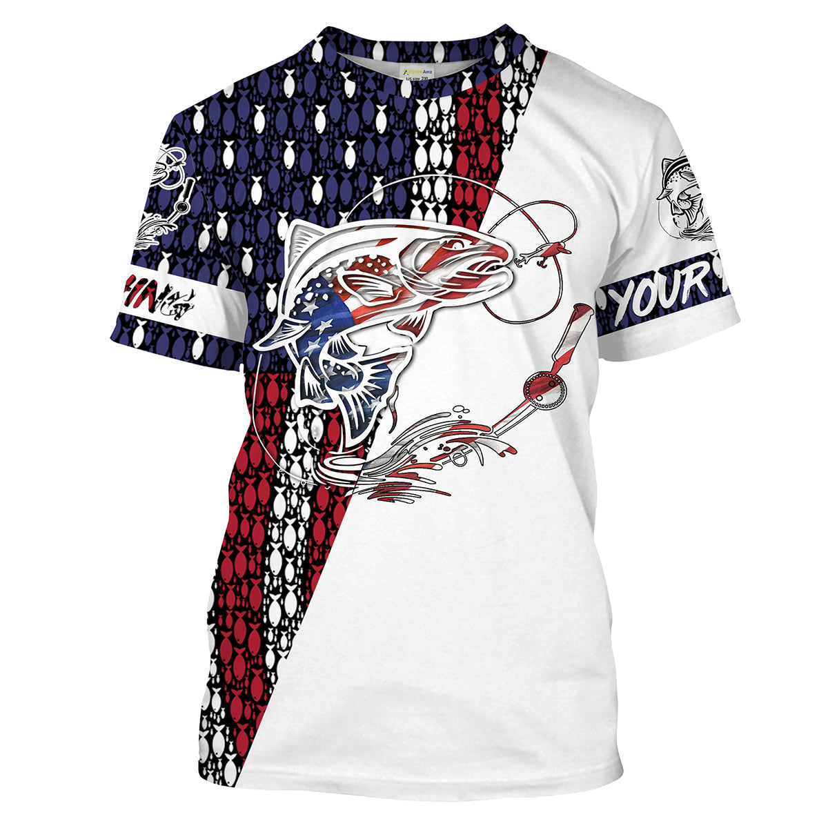 Trout Fishing Patriotic American flag UV protection for Fisherman - Personalized gifts on Christmas, Fathers day FSD2159