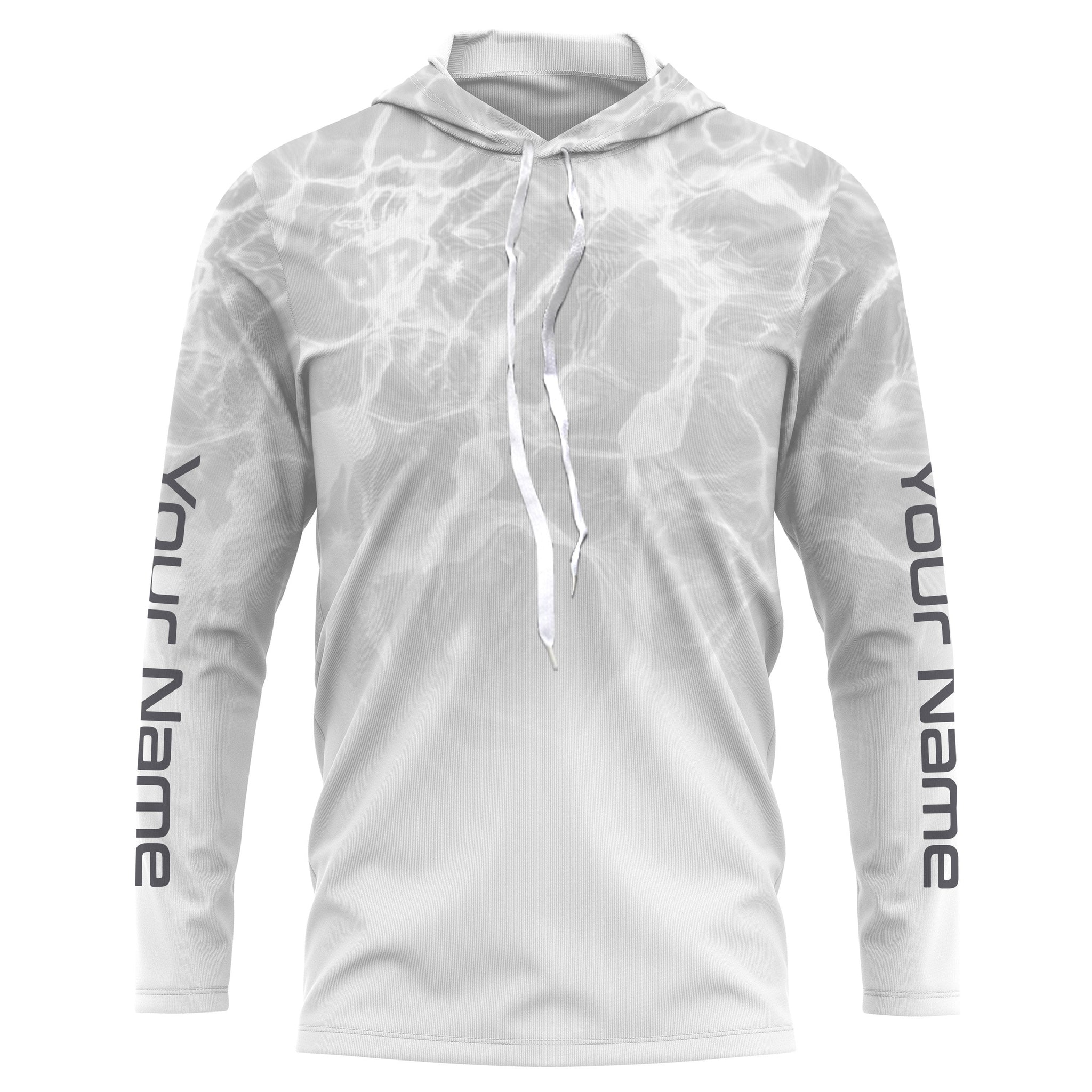 Personalized Water Wave White-grey Performance, Fishing Tournament UV Protection Long Sleeve, Fishing FSD2672