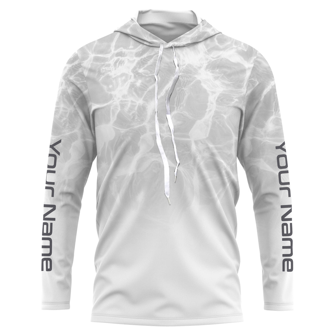 Personalized Water Wave White-grey Performance, Fishing Tournament UV Protection Long Sleeve, Fishing FSD2672