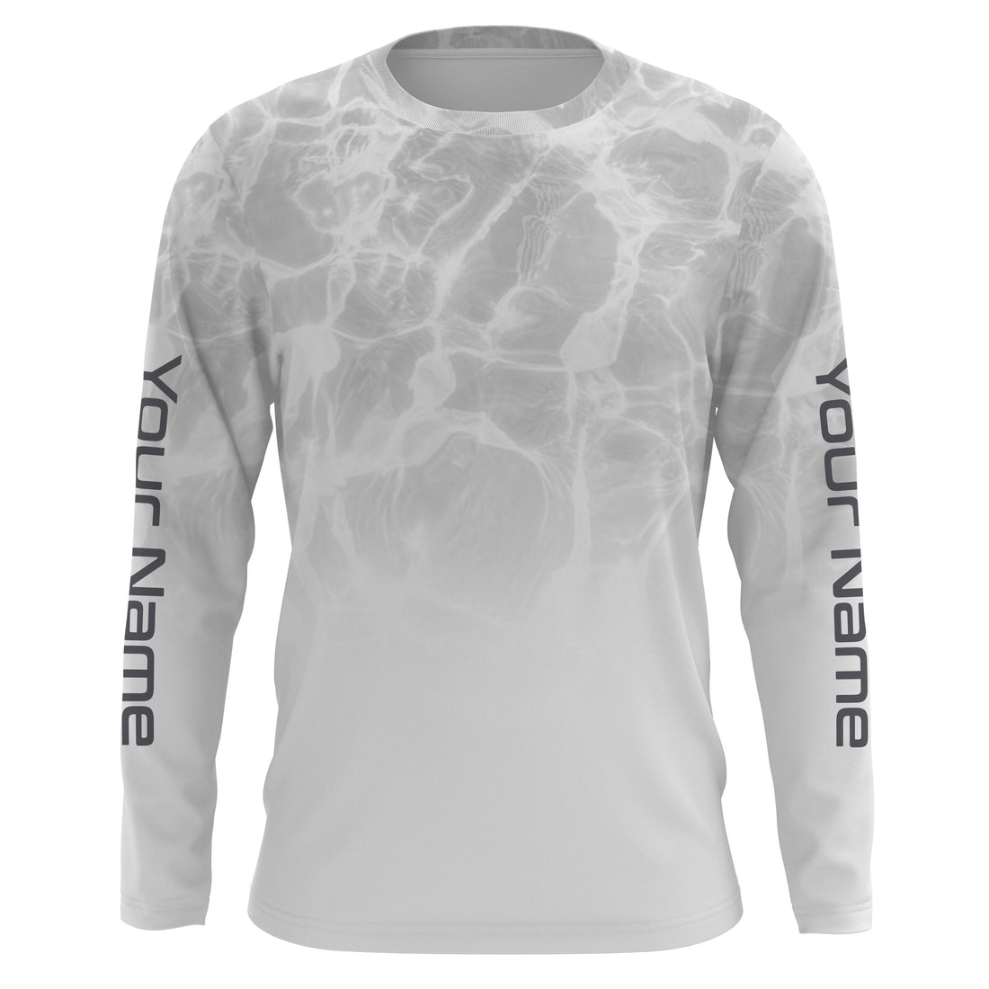 Personalized Water Wave White-grey Performance, Fishing Tournament UV Protection Long Sleeve, Fishing FSD2672