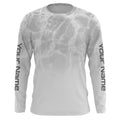 Personalized Water Wave White-grey Performance, Fishing Tournament UV Protection Long Sleeve, Fishing FSD2672